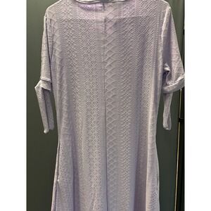 Purple‎ Lace Knit Maxi Dress with Button Front and Cuffed Sleeves